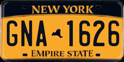 NY license plate GNA1626