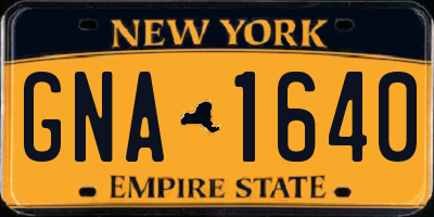 NY license plate GNA1640