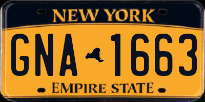 NY license plate GNA1663