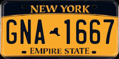 NY license plate GNA1667