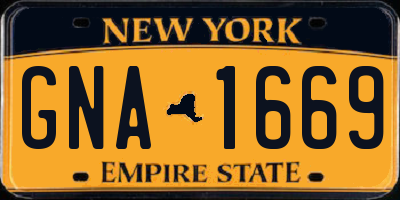 NY license plate GNA1669