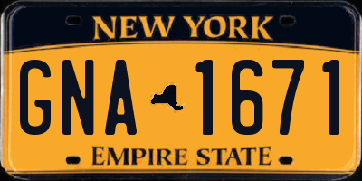 NY license plate GNA1671