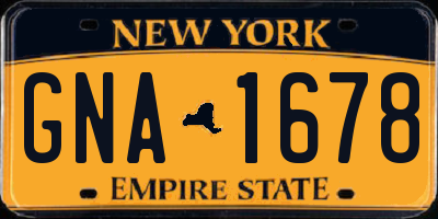 NY license plate GNA1678