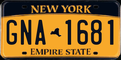NY license plate GNA1681