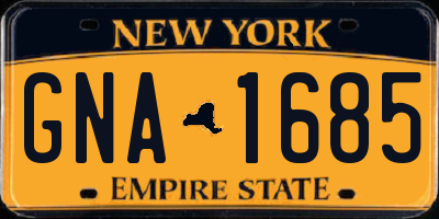 NY license plate GNA1685