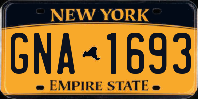NY license plate GNA1693