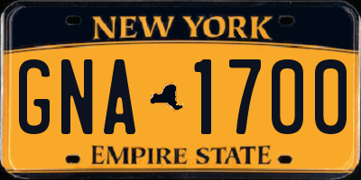 NY license plate GNA1700
