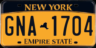 NY license plate GNA1704