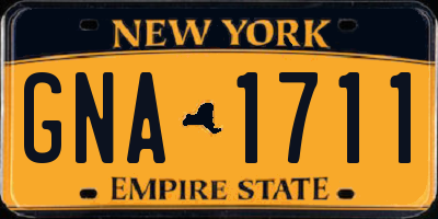 NY license plate GNA1711