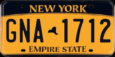 NY license plate GNA1712