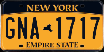NY license plate GNA1717