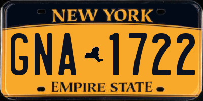 NY license plate GNA1722