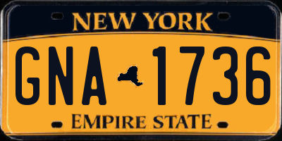 NY license plate GNA1736