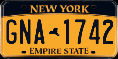 NY license plate GNA1742