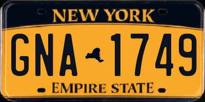 NY license plate GNA1749