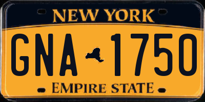 NY license plate GNA1750