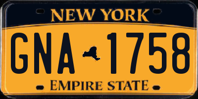 NY license plate GNA1758