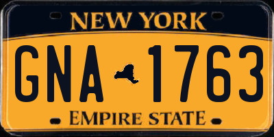 NY license plate GNA1763
