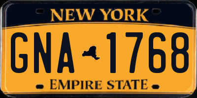 NY license plate GNA1768