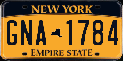NY license plate GNA1784