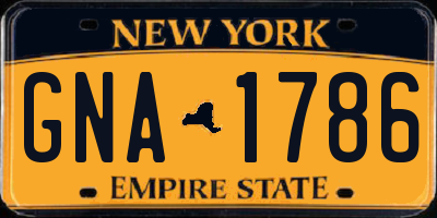 NY license plate GNA1786