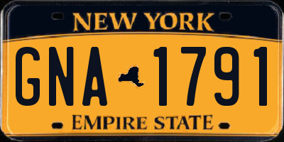 NY license plate GNA1791