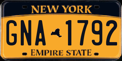 NY license plate GNA1792