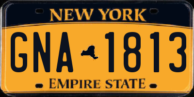 NY license plate GNA1813