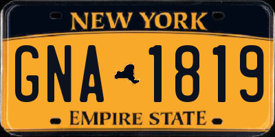 NY license plate GNA1819
