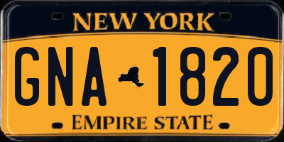 NY license plate GNA1820