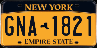 NY license plate GNA1821
