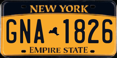 NY license plate GNA1826