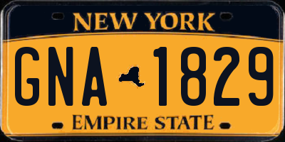 NY license plate GNA1829