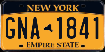 NY license plate GNA1841