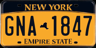 NY license plate GNA1847