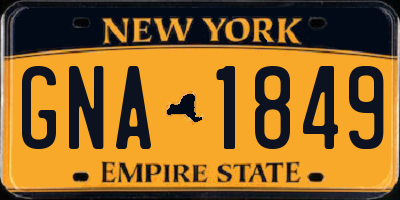 NY license plate GNA1849