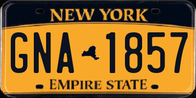 NY license plate GNA1857
