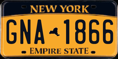 NY license plate GNA1866
