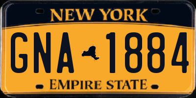 NY license plate GNA1884