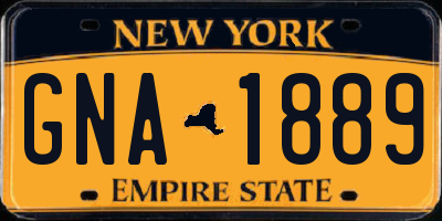 NY license plate GNA1889
