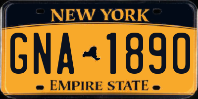 NY license plate GNA1890
