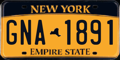NY license plate GNA1891