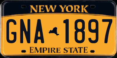 NY license plate GNA1897