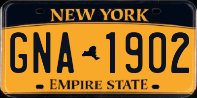 NY license plate GNA1902