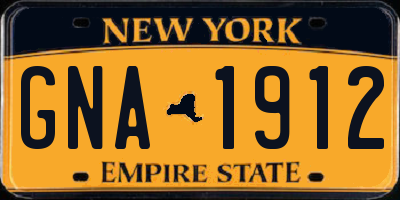 NY license plate GNA1912