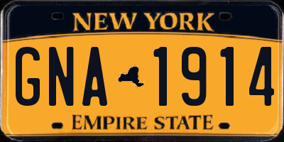 NY license plate GNA1914