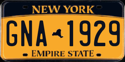 NY license plate GNA1929
