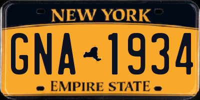 NY license plate GNA1934