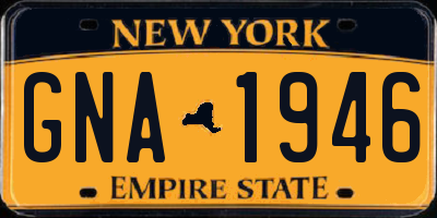 NY license plate GNA1946