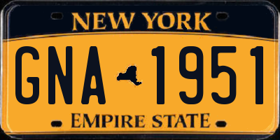 NY license plate GNA1951